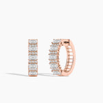 14K Emerald Round Cut Hoop Earrings