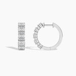 14K Emerald Round Cut Hoop Earrings