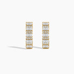 14K Lab Grown Diamond Round Cut Hoop Earrings
