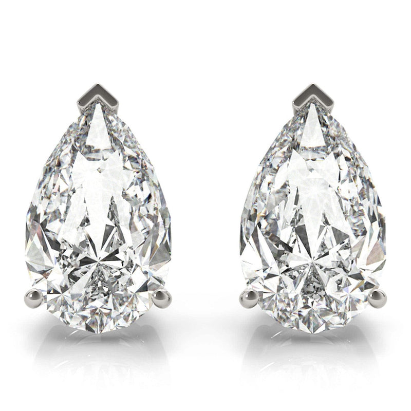 14K 1.5ct Natural Diamond Pear Cut Stud Earrings