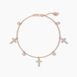 18k Solid Gold Natural  Diamond Cross Station Bracelet - Detail | Riyanika Jewels