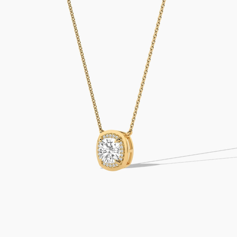 14K Lab Grown Diamond Halo Necklace