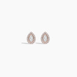 14K Natural Diamond Bezel Stud Earrings