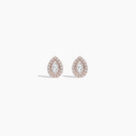18k Solid Gold Bezel Set Natural Diamond Stud Earrings For Women - Close Up | Riyanika Jewels