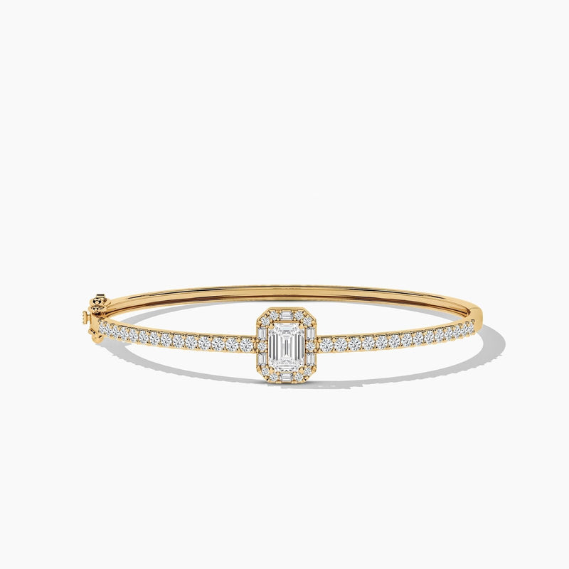 14K Lab Grown Diamond Halo Bangle