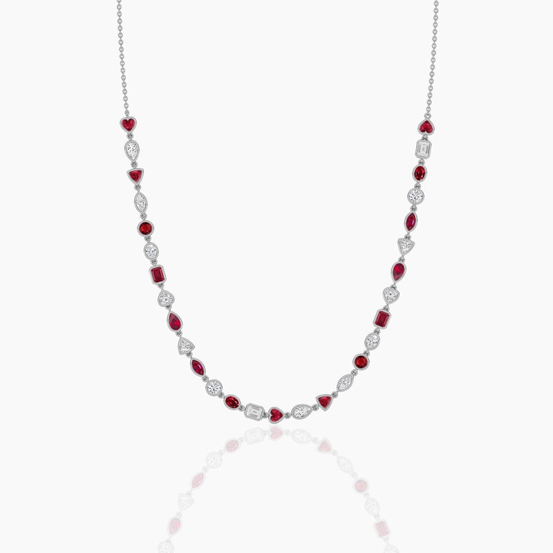 14K Natural Diamond Bezel Tennis Necklace