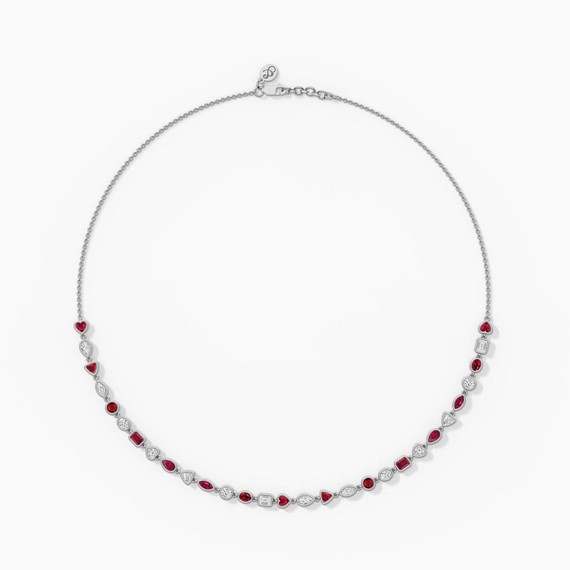 14K Natural Diamond Bezel Tennis Necklace