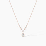 14K Solid Gold Natural Diamond Drop Necklace