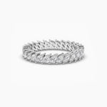 18k Solid Gold Marquise Cut Lab Grown Diamond Band - Detail | Riyanika Jewels
