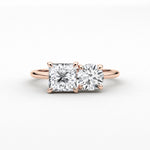 14K 2ct Natural Diamond Round Cut Toi et Moi Engagement Ring