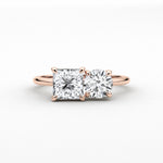 18k Solid Gold Toi Et Moi Natural Diamond Engagement Ring - Alternate Angle | Riyanika Jewels