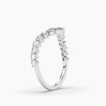 14K Solid Gold Lab Grown Diamond Curved Wedding Band