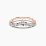 14K Solid Gold Lab Grown Diamond Curved Wedding Band