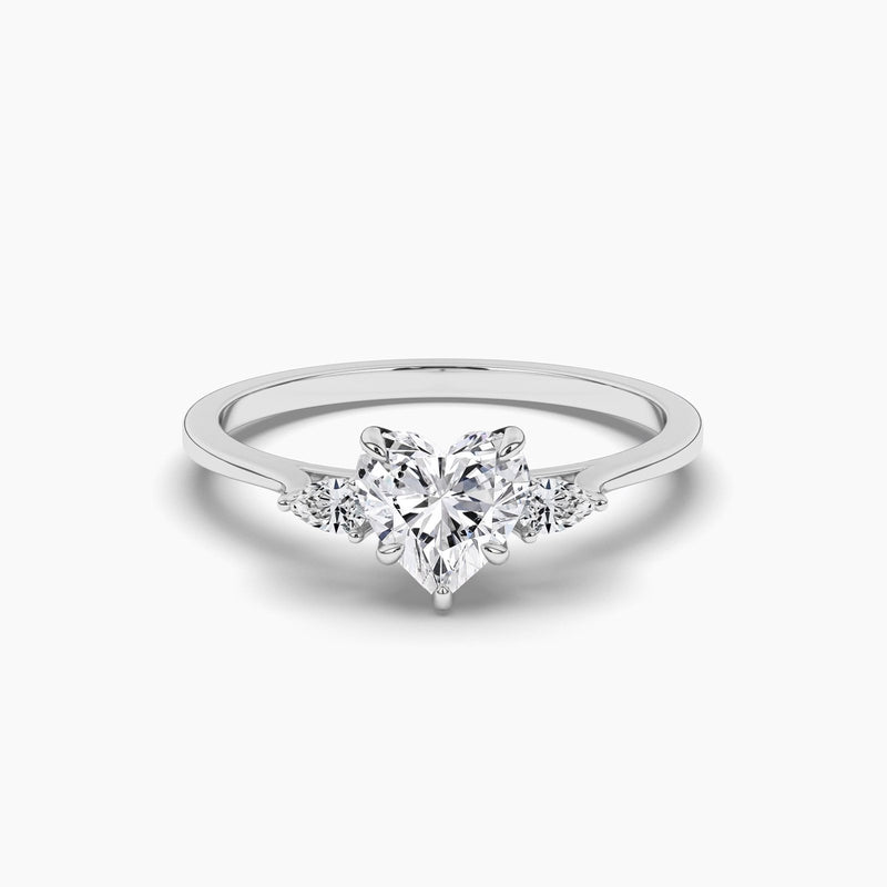 18k Solid Gold 1ct Three Stone Natural Diamond Engagement Ring