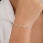 18k Solid Gold Round Cut Natural Diamond Five Stone Bracelet - View 7 | Riyanika Jewels
