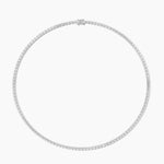 18k Solid Gold Flexibal Natural Diamond Tennis Choker Necklace| Layering Necklace - Close Up