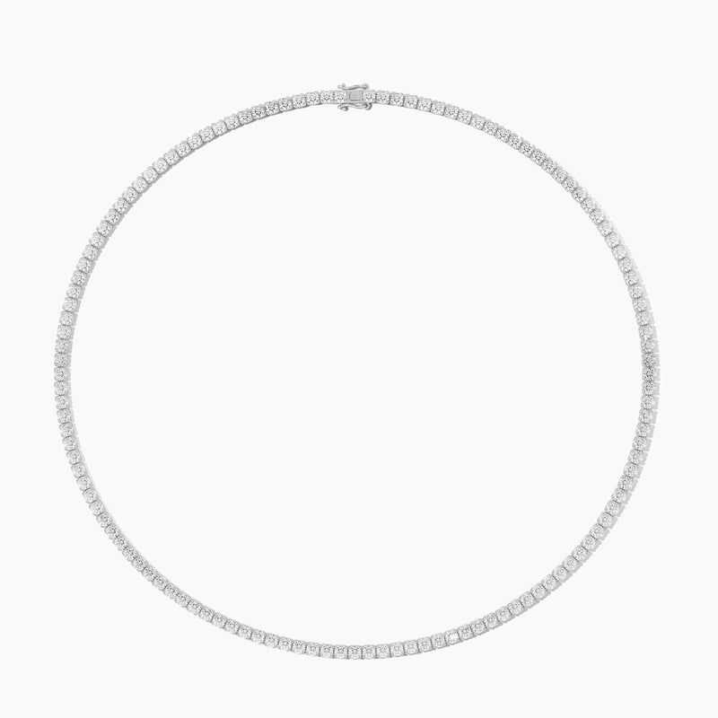 14K Solid Gold Flexible Lab Grown Diamond Tennis Choker Necklace | Layering Necklace