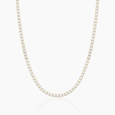 18k Solid Gold Flexible Lab Grown Diamond Tennis Choker Necklace | Layering Necklace