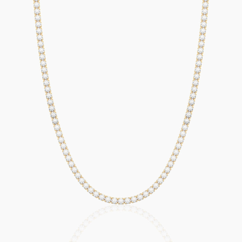 18k Solid Gold Flexible Lab Grown Diamond Tennis Choker Necklace | Layering Necklace