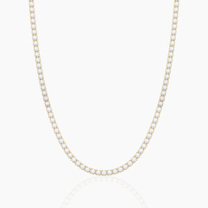14K Solid Gold Flexibal Natural Diamond Tennis Choker Necklace| Layering Necklace