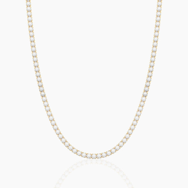 14K Solid Gold Flexible Lab Grown Diamond Tennis Choker Necklace | Layering Necklace