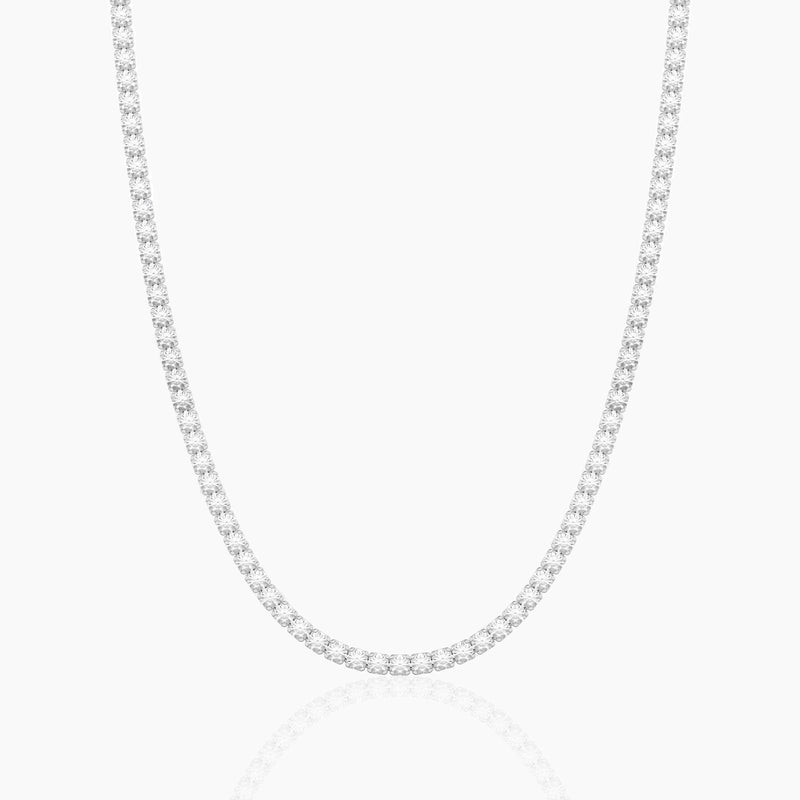 14K Solid Gold Flexible Lab Grown Diamond Tennis Choker Necklace | Layering Necklace