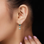 14K Solid Gold Multi-shape Natural Diamond Huggie Earrings