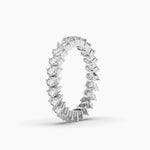 18k Solid gold Natual Diamond Pear Cut Full Eternity Stacking Band Ring - View 6 | Riyanika Jewels