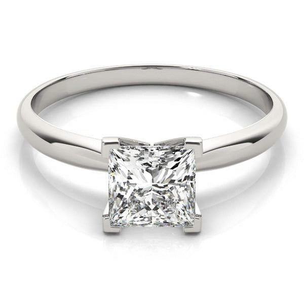 14K 1ct Lab Grown Diamond Princess Cut Solitaire Engagement Ring