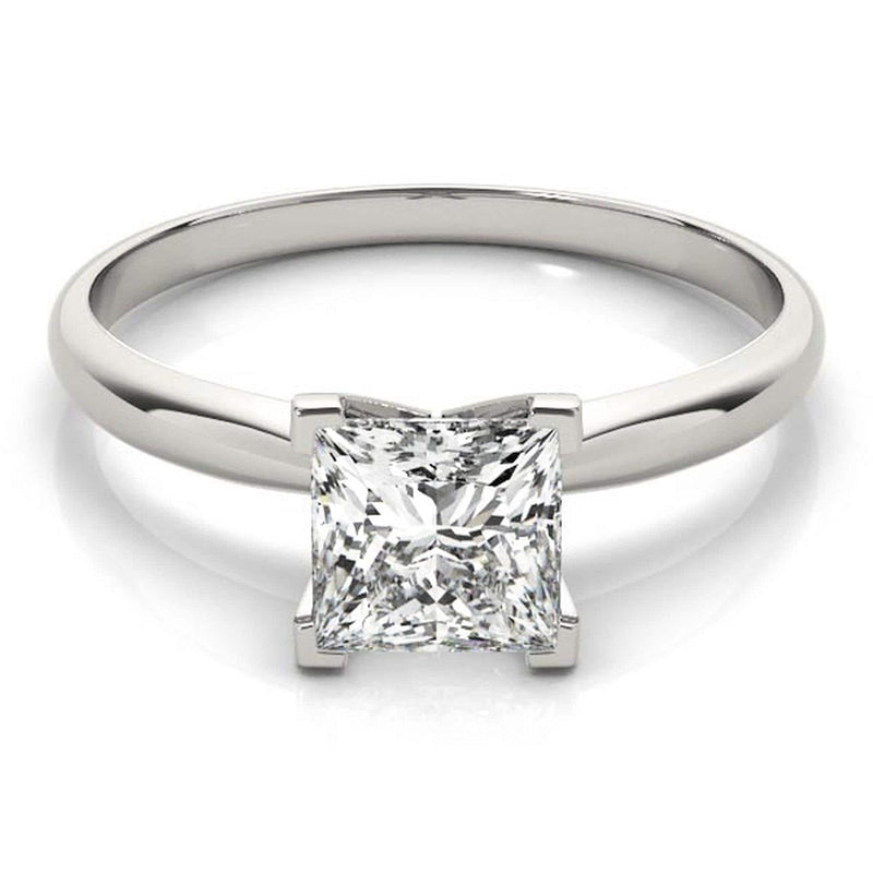 14K 1ct Lab Grown Diamond Princess Cut Solitaire Engagement Ring