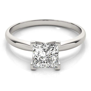 18K Solid Gold 1 CT Princess Cut Natural Diamond Solitaire Engagement Ring
