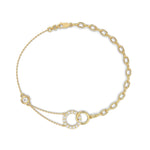 18k Solid Gold Natural Diamond Circle Stone Bracelet - View 9 | Riyanika Jewels