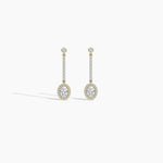 18k Solid Gold Natural Diamond Halo Earring | Riyanika Jewels