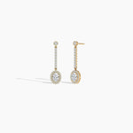 14K Natural Diamond Halo Earrings