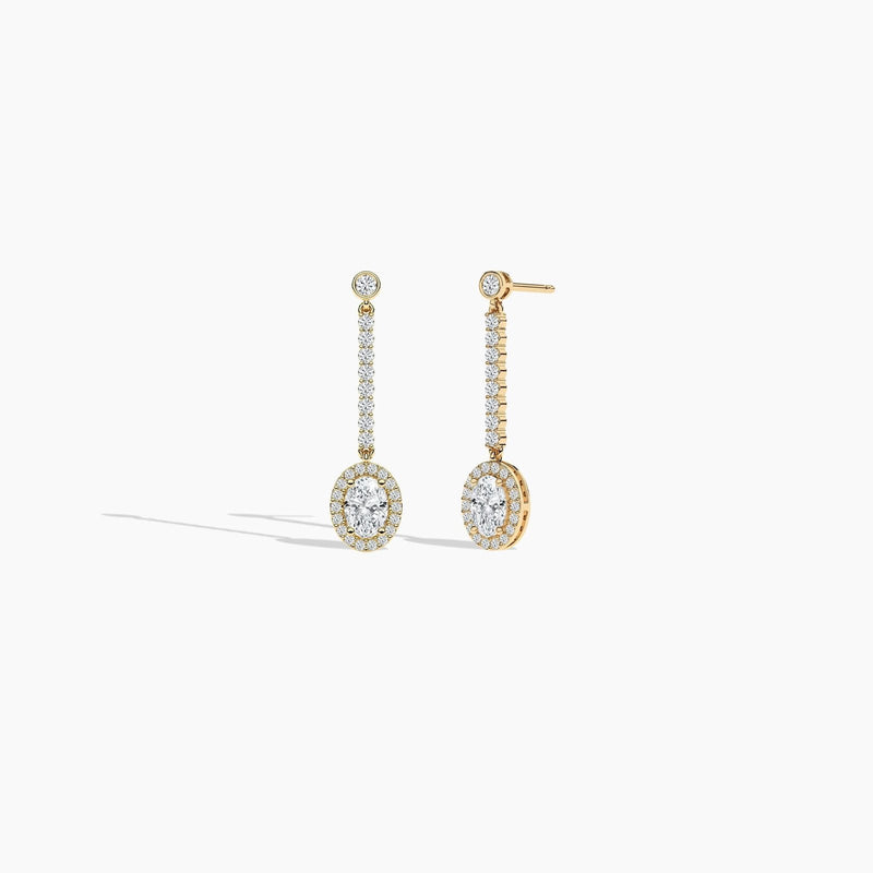 14K Natural Diamond Halo Earrings