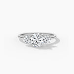 18K Solid Gold Three Stone Natural Diamond Engagement Ring - Detail | Riyanika Jewels