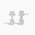 14K Natural Diamond Pear Cut Earrings