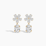 18k Solid gold Pear Shape Natural Diamond Dangle Earring | Riyanika Jewels
