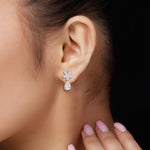 14K Natural Diamond Pear Cut Earrings
