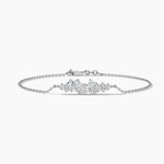 14K Solid Gold Natural Diamond Bracelet | Chain Bracelet for Women