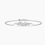 18k Solid Gold Natural Diamond Bracelet | Chain Bracelet for Women - Side View | Riyanika Jewels
