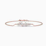 14K Solid Gold Natural Diamond Bracelet | Chain Bracelet for Women