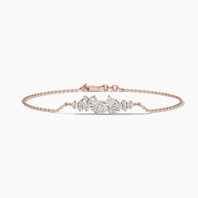 14K Solid Gold Natural Diamond Bracelet | Chain Bracelet for Women