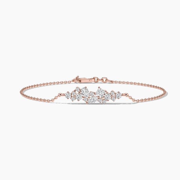 14K Solid Gold Natural Diamond Bracelet | Chain Bracelet for Women