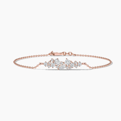 18k Solid Gold Natural Diamond Bracelet | Chain Bracelet for Women | Riyanika Jewels