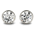 14K Lab Grown Diamond Round Cut Bezel Stud Earrings