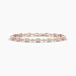 18k Solid Gold Bezel Set Lab Grown Diamond Tennis Bracelet - View 7 | Riyanika Jewels