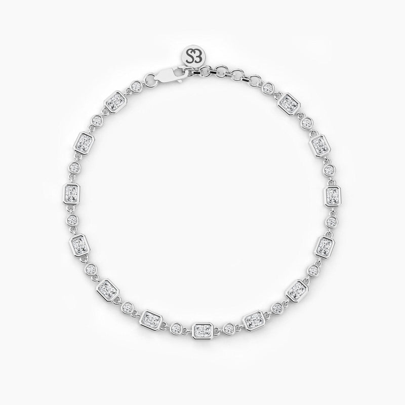 14K Natural Diamond Bezel Tennis Bracelet