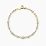 18k Solid Gold Bezel Set Lab Grown Diamond Tennis Bracelet - View 6 | Riyanika Jewels