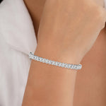 14K Solid Gold Lab Grown Diamond Bangle Bracelet For Women